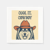 Serviette En Papier "Calmez-vous, Cowboy" (Devant)