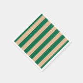 Serviette En Papier Camel Beige & Classic Green Stripe (Coin)