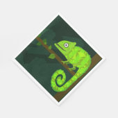 Serviette En Papier Caméléon vert mignon (Coin)