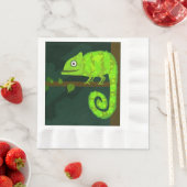 Serviette En Papier Caméléon vert mignon (En situation)