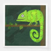 Serviette En Papier Caméléon vert mignon (Devant)
