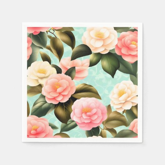 Serviette En Papier Camellia Retro Pastel (Devant)