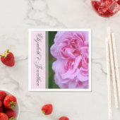 Serviette En Papier Camellia rose et Mariage de ruban (En situation)