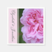 Serviette En Papier Camellia rose et Mariage de ruban (Devant)