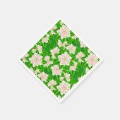 Serviette En Papier Camellias blancs et Feuilles verts (Coin)