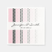 Serviette En Papier Cameo Pink et Black Polka Dot (Devant)