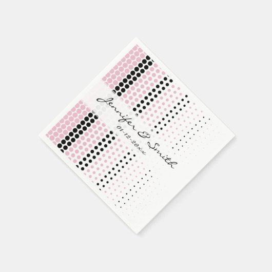 Serviette En Papier Cameo Pink et Black Polka Dot (Coin)