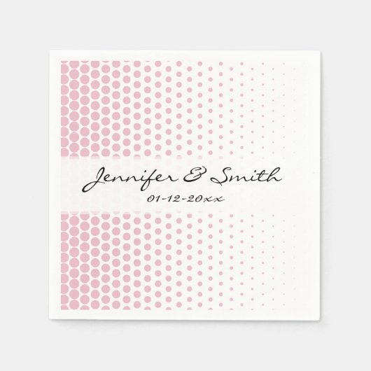 Serviette En Papier Cameo Pink Poka Dot Blanc Moderne (Devant)