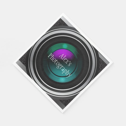 Serviette En Papier Camera Lens Photographie Design Papier Napkin (Coin)