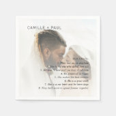 Serviette En Papier Camille Photo Mariage moderne (Devant)