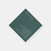 Serviette En Papier Camille Pine Green Mariage moderne (Coin)