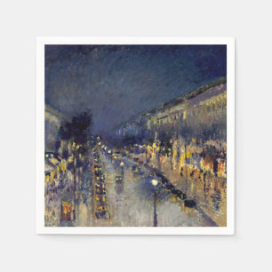 Serviette En Papier Camille Pissarro - Boulevard Montmartre en nuit