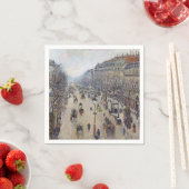 Serviette En Papier Camille Pissarro - Boulevard Montmartre, matin (En situation)