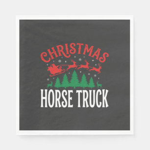 Serviette En Papier Camion à chevaux de Noël Père Noël traîneau
