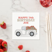 Serviette En Papier Camion blanc Whimsical avec crates Apple (En situation)