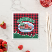 Serviette En Papier Camion Buffalo Plaid (En situation)
