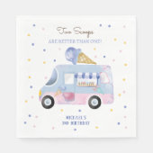 Serviette En Papier Camion crème glacée 2 scoops deuxième anniversaire (Devant)