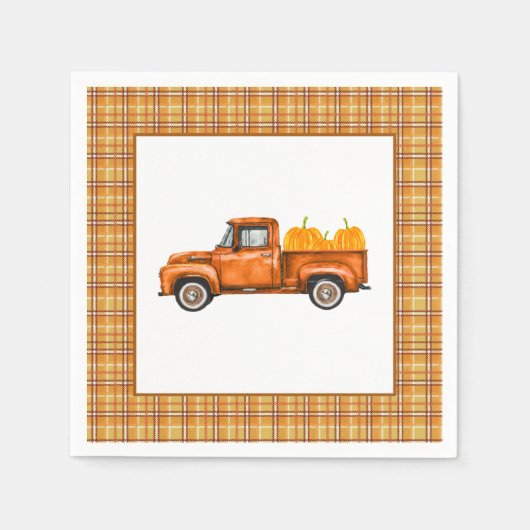 Serviette En Papier Camion d'automne Anniversaire Napkin - Camion seul (Devant)