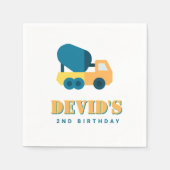 Serviette En Papier Camion de construction Anniversaire (Devant)
