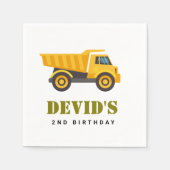 Serviette En Papier camion de construction Anniversaire (Devant)