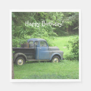 Serviette En Papier Camion de cru de joyeux anniversaire