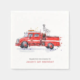 Serviette En Papier Camion de pompiers & Dalmatien Anniversaire des