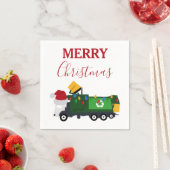 Serviette En Papier Camion de recyclage de Noël (En situation)