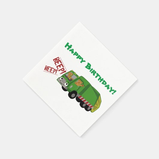 Serviette En Papier Camion d'ordures d'anniversaire (Coin)