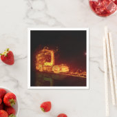 Serviette En Papier Camion feu rouge dans les flammes d'incendie (En situation)