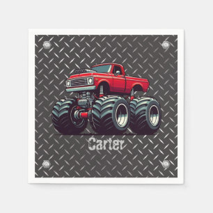 Serviette En Papier Camion monstre rouge