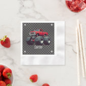 Serviette En Papier Camion monstre rouge (En situation)