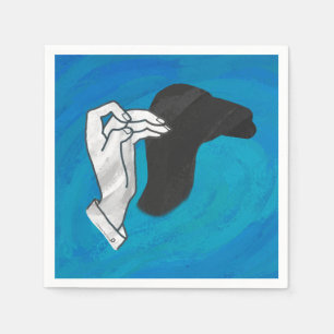 Serviette En Papier Camion Ombre Sur Bleu