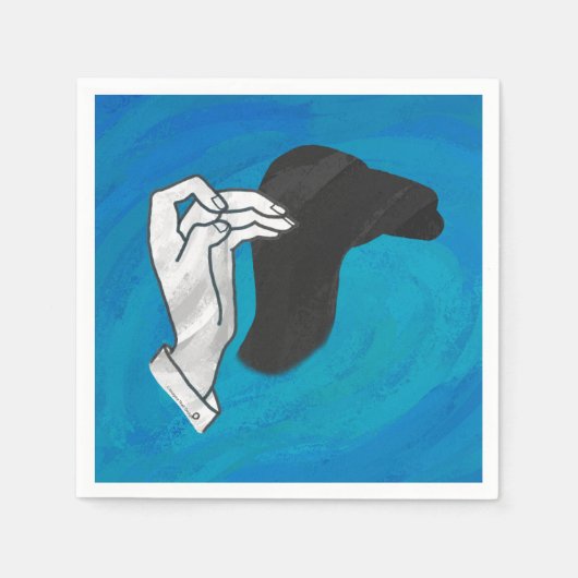 Serviette En Papier Camion Ombre Sur Bleu (Devant)