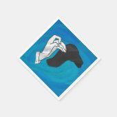 Serviette En Papier Camion Ombre Sur Bleu (Coin)