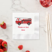 Serviette En Papier Camion Red Fire avec texte (En situation)
