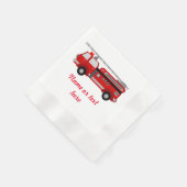 Serviette En Papier Camion Red Fire avec texte (Coin)