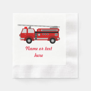 Serviette En Papier Camion Red Fire avec texte