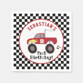 Serviette En Papier Camion Red Monster Anniversaire Camions de course (Devant)