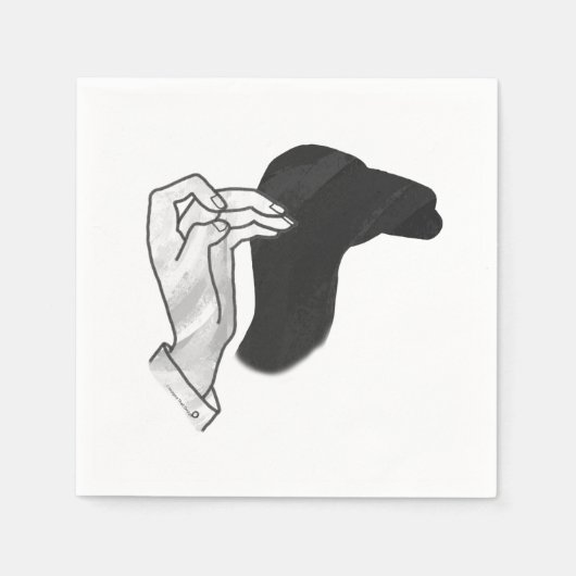 Serviette En Papier Camion Silhouette à la main (Devant)