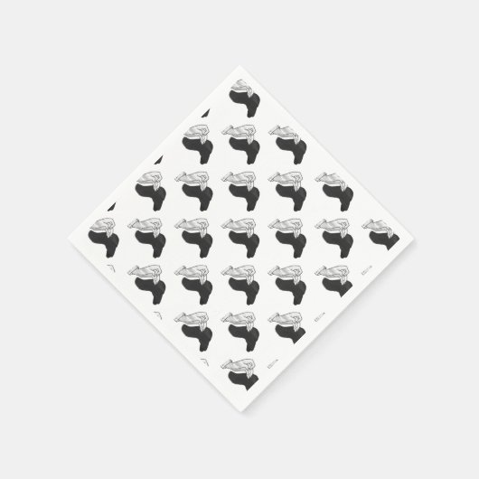 Serviette En Papier Camion Silhouette à la main (Coin)