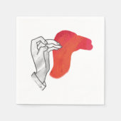 Serviette En Papier Camion Silhouette Main Rouge (Devant)