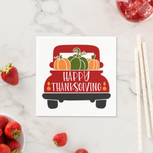 Serviette En Papier Camion Thanksgiving