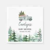 Serviette En Papier Camion vert Bois Animaux Papier (Devant)