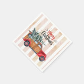 Serviette En Papier Camion Vintage panneau rouge Noël (Coin)