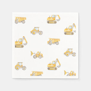 Serviette En Papier Camions à benne basculante d'anniversaire de const