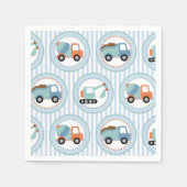 Serviette En Papier Camions de construction - Bleu Blancs (Devant)