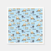 Serviette En Papier Camions de construction Motif bleu (Devant)
