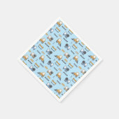 Serviette En Papier Camions de construction Motif bleu (Coin)