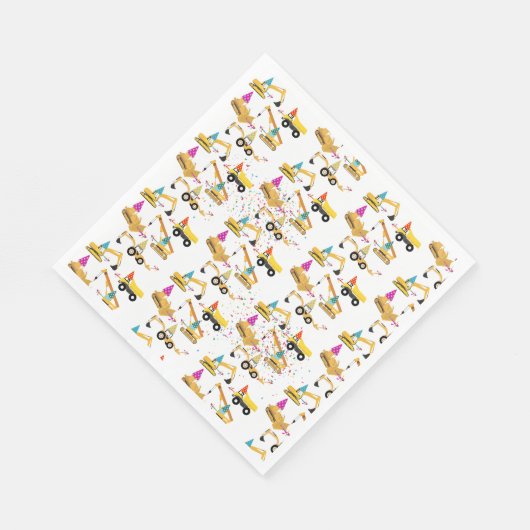 Serviette En Papier Camions de construction Motif de fête d'anniversai (Coin)