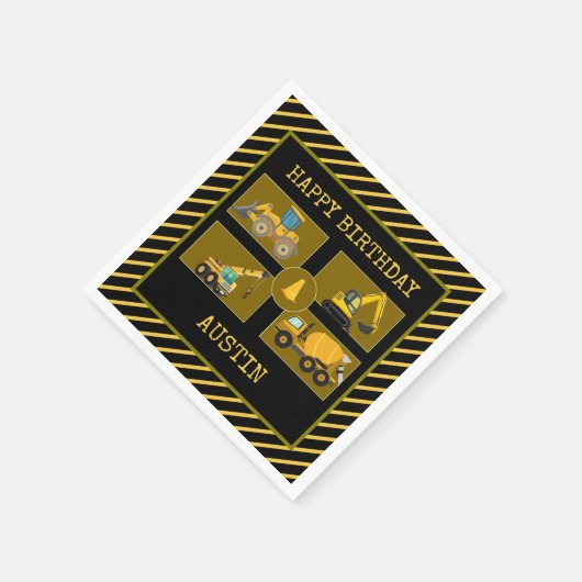 Serviette En Papier Camions de construction | Parti Anniversaire de en (Coin)